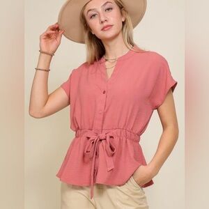 Timing Shortsleeve Top, size‎ Medium, Mauve